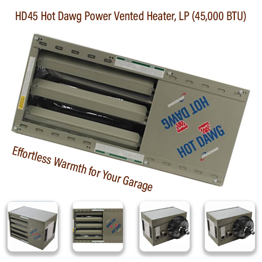 HD45 Hot Dawg Power Vented Heater, LP (45,000 BTU)