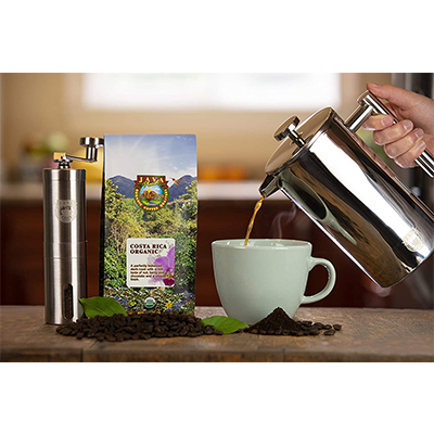 Java Planet, Organic Coffee Beans, Costa Rica Single Origin, Gourmet Dark Roast of Arabica Whole Bean Coffee, Certified Organic, Grown at High Altitudes 1 14 oz bag