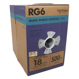 Southwire 500-ft 18 RG6-Quad Shield Black Coaxial Cable Pull Box