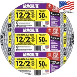 Southwire Armorlite 50-ft 12/2 Solid Aluminum MC Cable