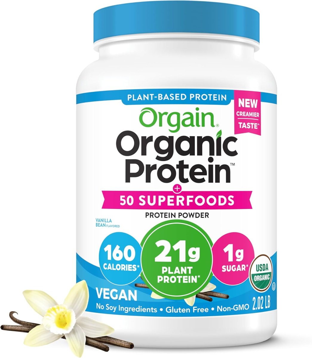 Orgain Organic Vegan Protein + 50 Superfoods Powder, Vanilla Bean - 21g Pla