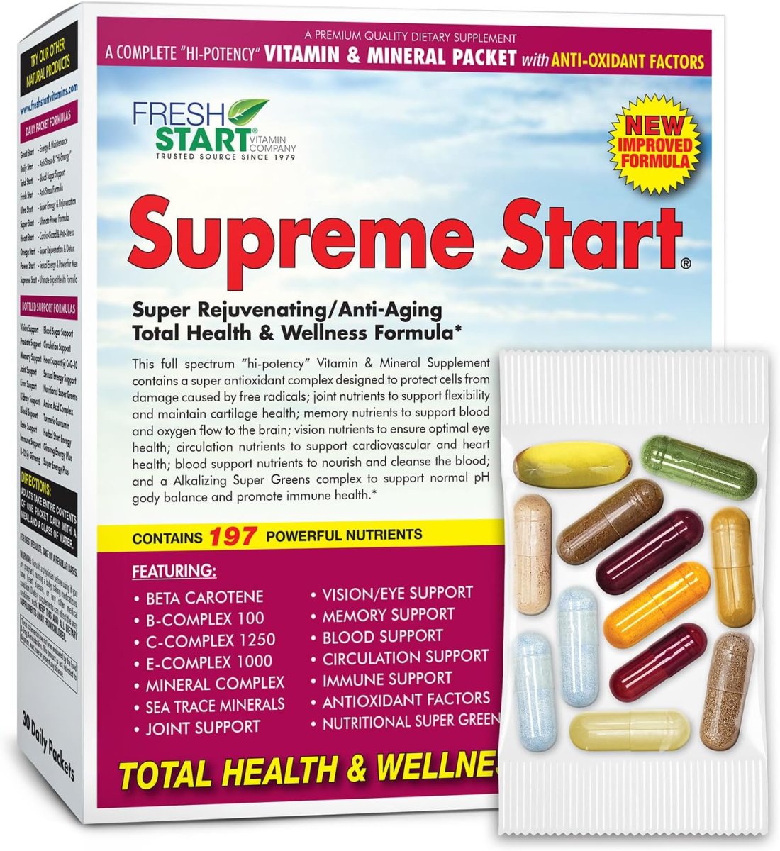 Supreme Start Complete Daily Vitamin Pack | Anti-Aging & Rejuvenation, Skin